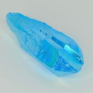 Gemstone Aqua Aura Quartz Natural Quartz Electroplated with Gold.